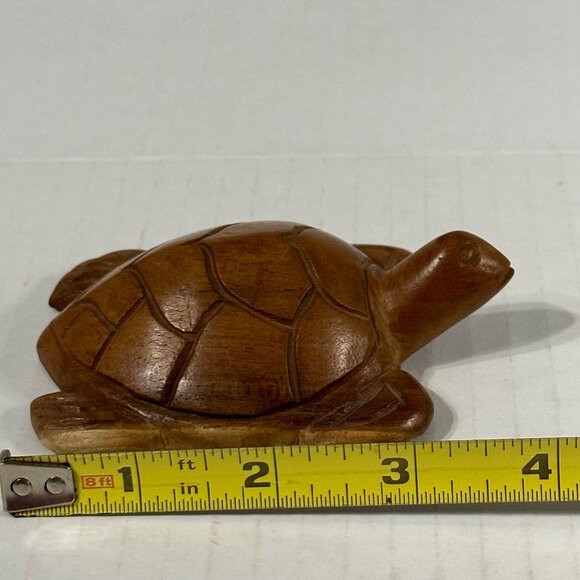 Unbranded folk art wooden hand carved primitive 4” turtle figurine - Picture 6 of 8